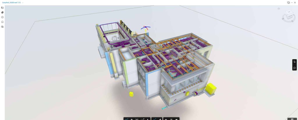 Model showing interface between architectural and mechanical systems