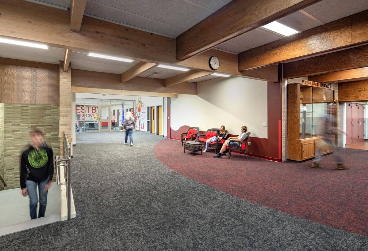 Westby High School large lobby area