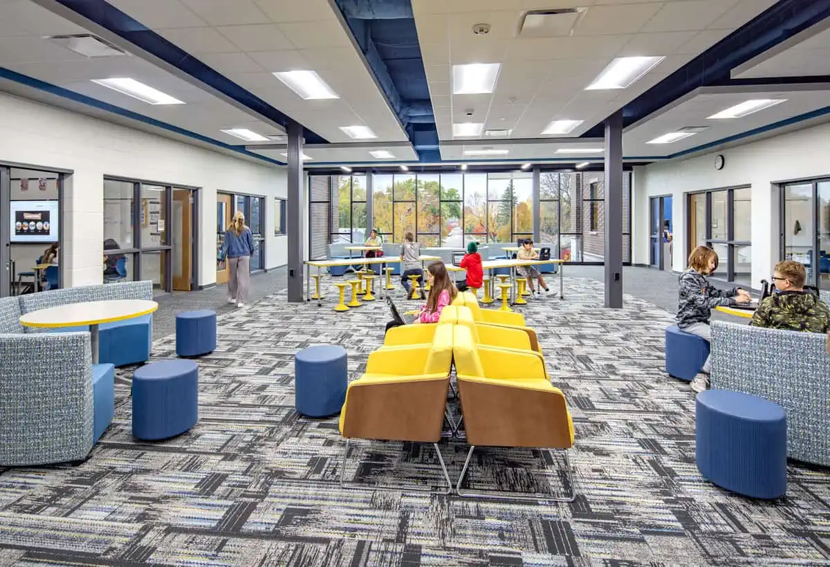 Collaboration space, New Vel Phillips Middle School, Oshkosh WI