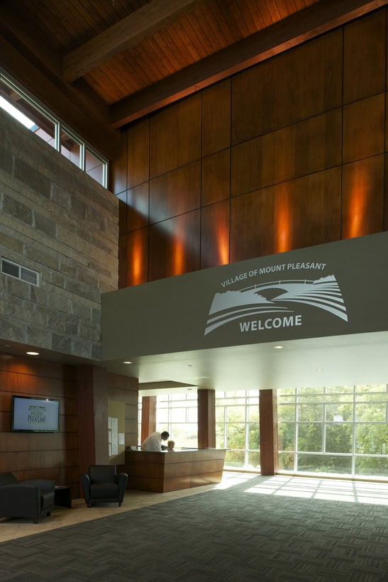 Welcome area of Mount Pleasant village hall.