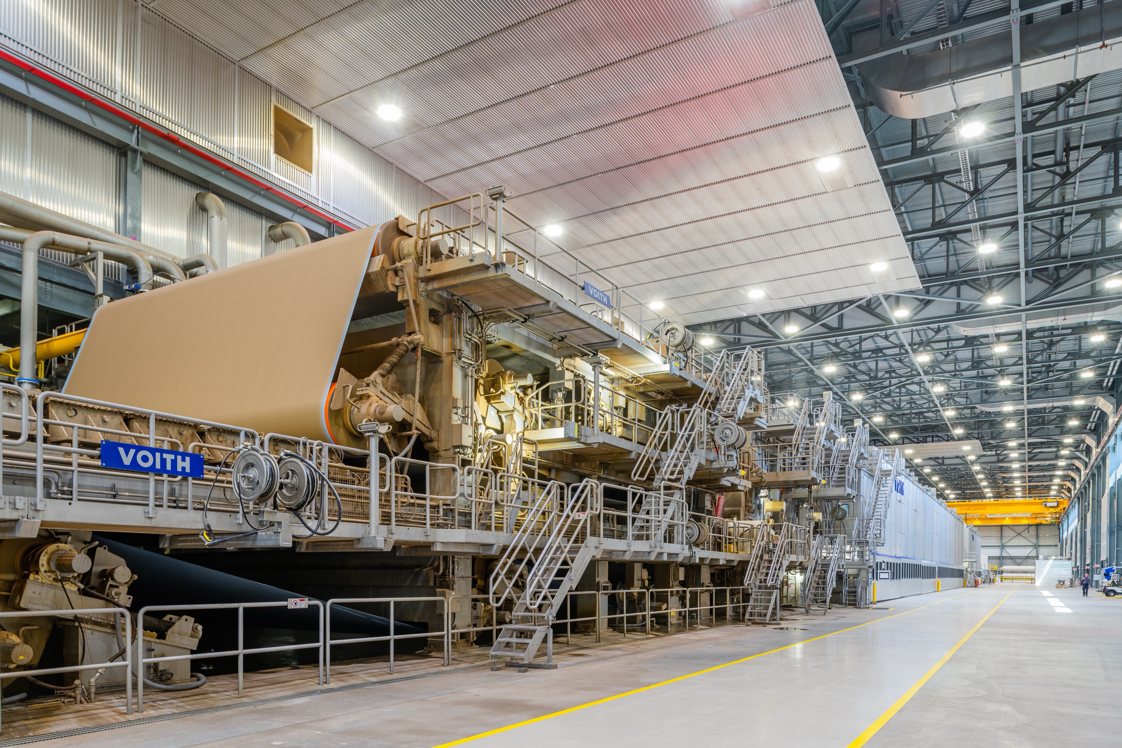 Paper machine inside a Miron-built pulp and paper mill